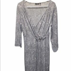 Apt 9 Gray and White Wrap Dress